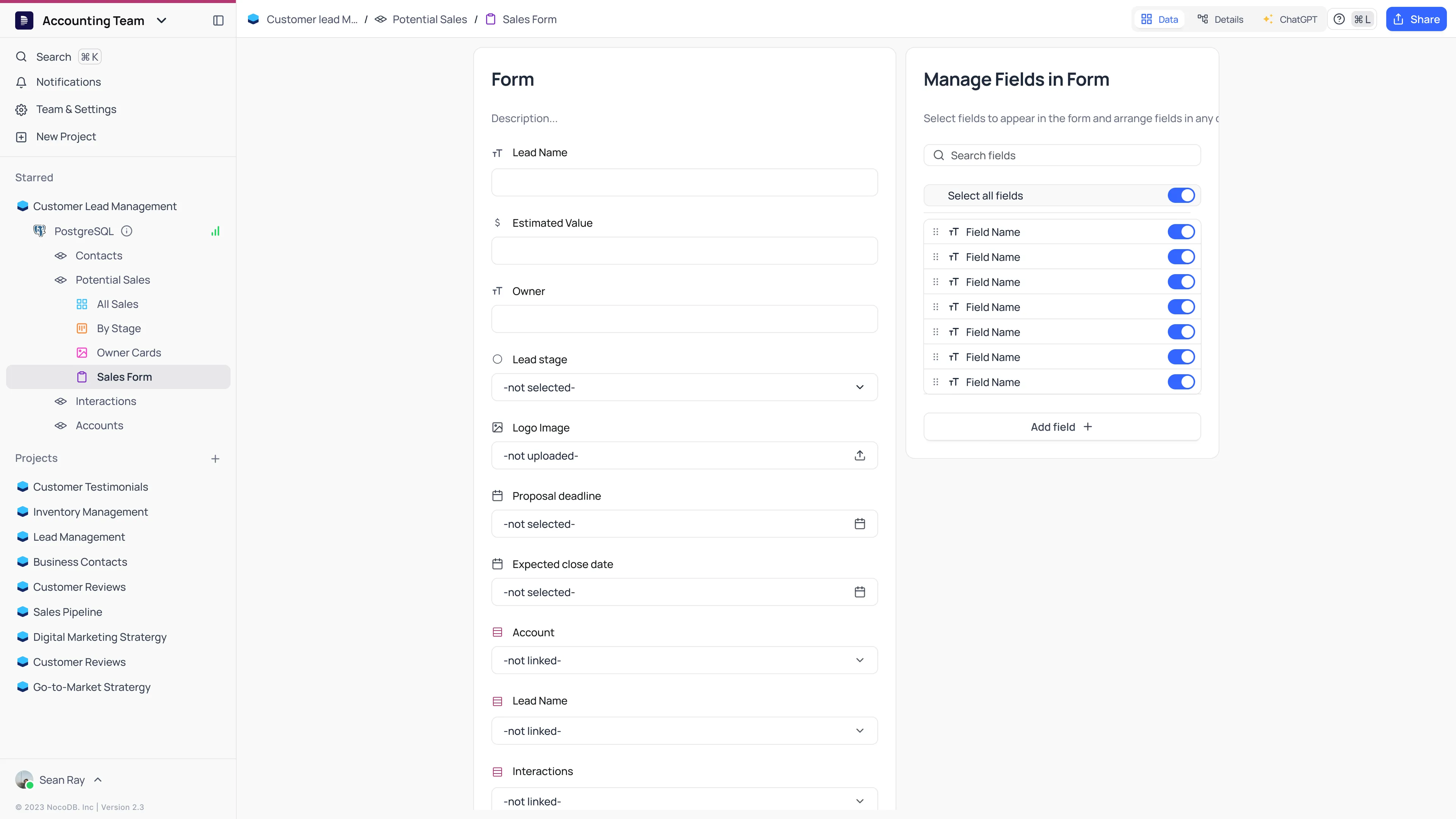 Project>data>form view